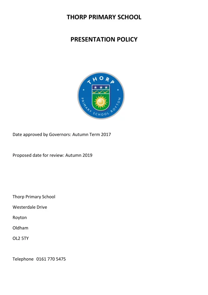 thorp primary school