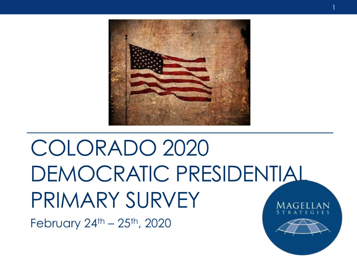 colorado 2020 democratic presidential primary survey
