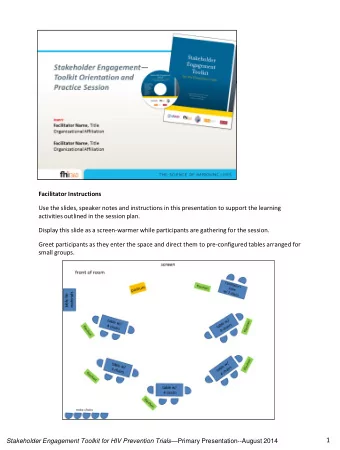 1  Facilitator Instructions  1.  Ask participants to gather in a circle and take turns stating