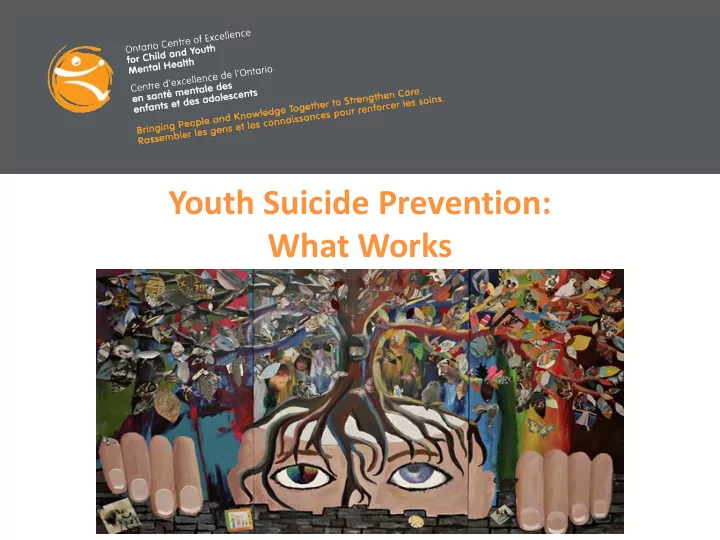 youth suicide prevention