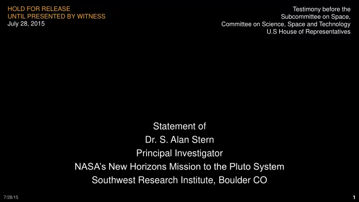 dr s alan stern