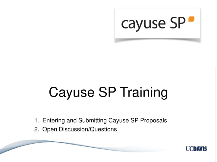 cayuse sp training