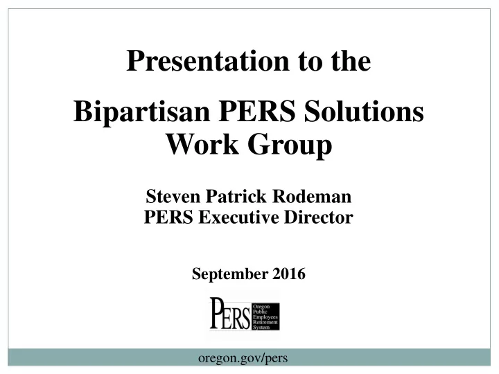 bipartisan pers solutions