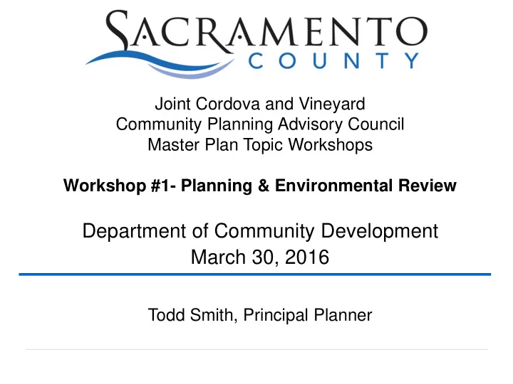 department of community development march 30 2016