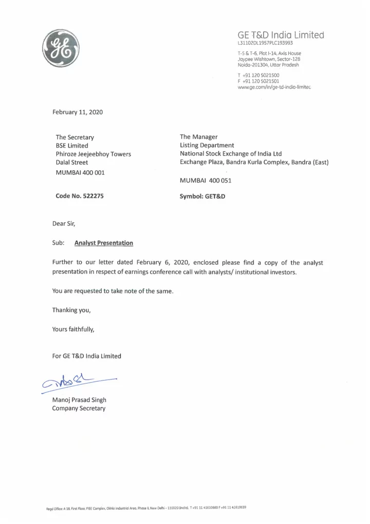 ge t d india limited