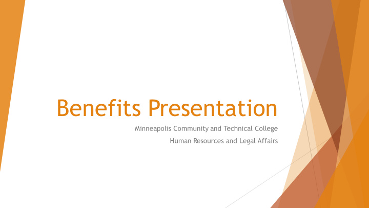 benefits presentation