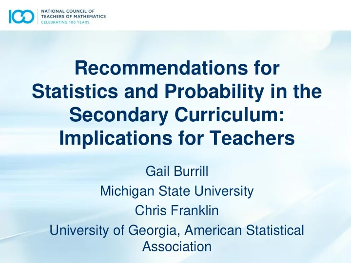 recommendations for