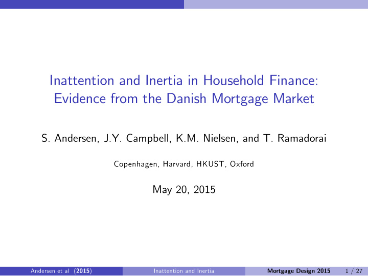 inattention and inertia in household finance evidence