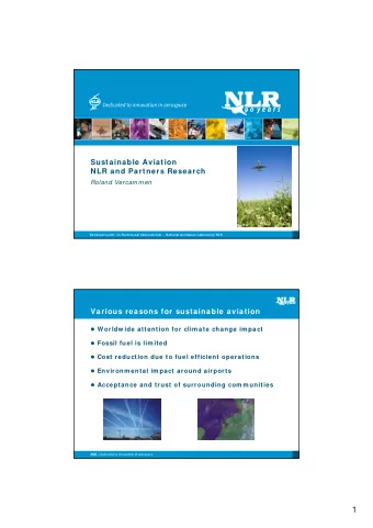 1  European goals for sustainable aviation  Vision 2 0 2 0  /  ACARE goals  50%  reduction in