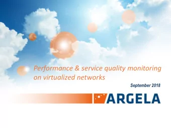 Performance &amp; service quality monitoring  on virtualized networks  September 2018  Introducing