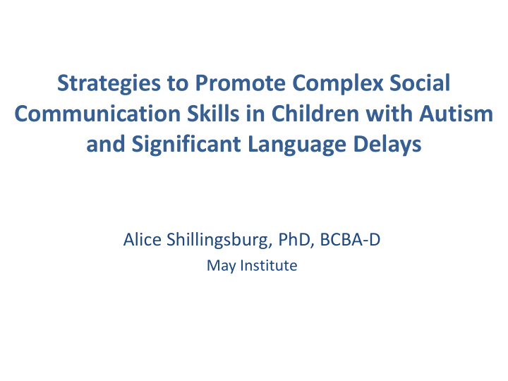 strategies to promote complex social
