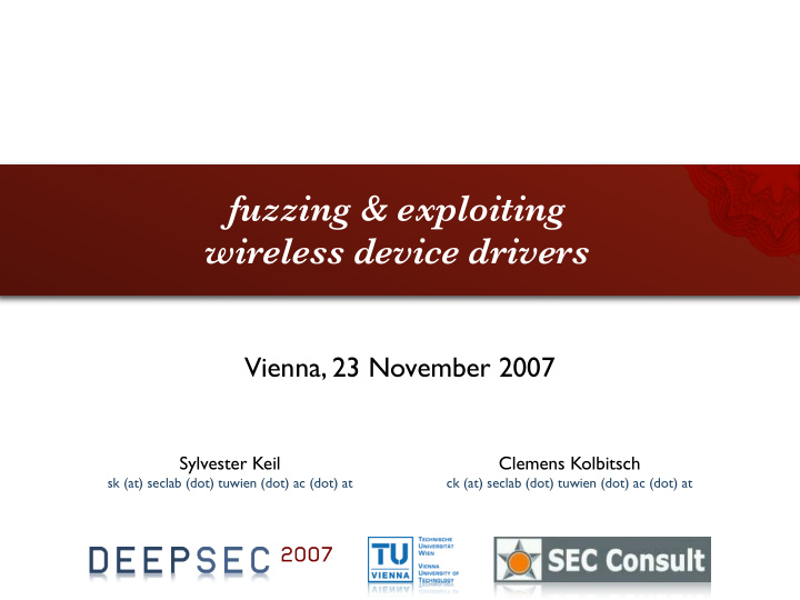 fuzzing exploiting wireless device drivers