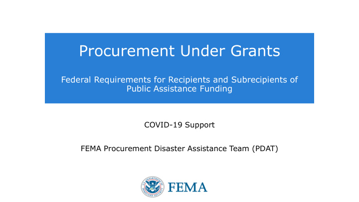 procurement under grants