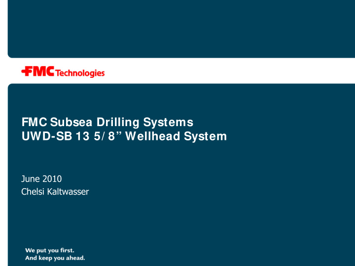 fmc subsea drilling systems uwd sb 13 5 8 wellhead system
