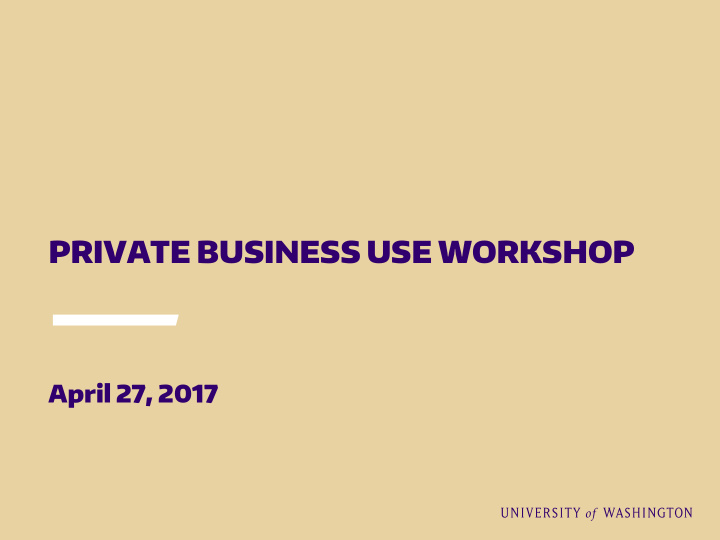 private business use workshop