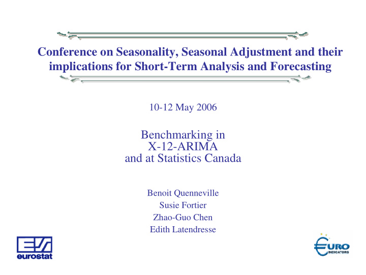 conference on seasonality seasonal adjustment and their