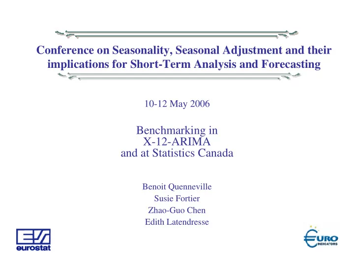 conference on seasonality seasonal adjustment and their