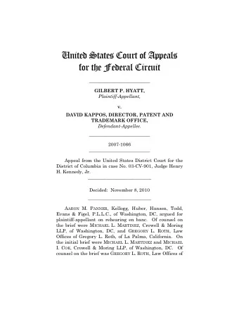 United States Court of Appeals  for the Federal Circuit  __________________________  GILBERT P.