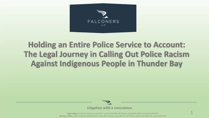 holding an entire police service to account