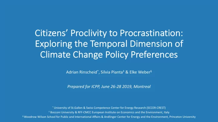 ci citizens proc oclivity to o proc ocrastination on expl