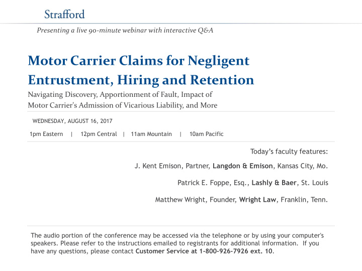 motor carrier claims for negligent entrustment hiring and