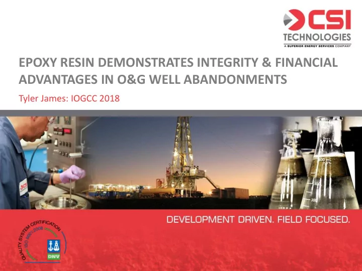 epoxy resin demonstrates integrity amp financial