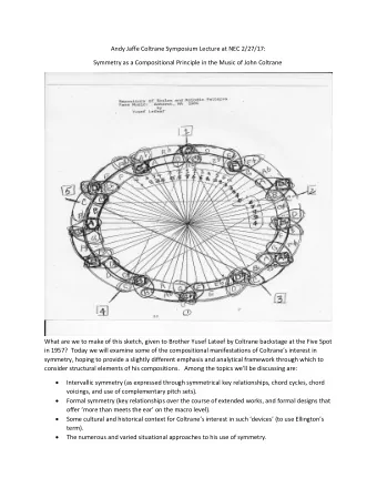 Andy Jaffe Coltrane Symposium Lecture at NEC 2/27/17:  Symmetry as a Compositional Principle in the