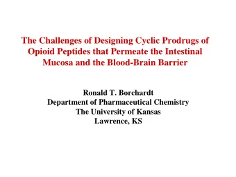The Challenges of Designing Cyclic Prodrugs of  Opioid Peptides that Permeate the Intestinal