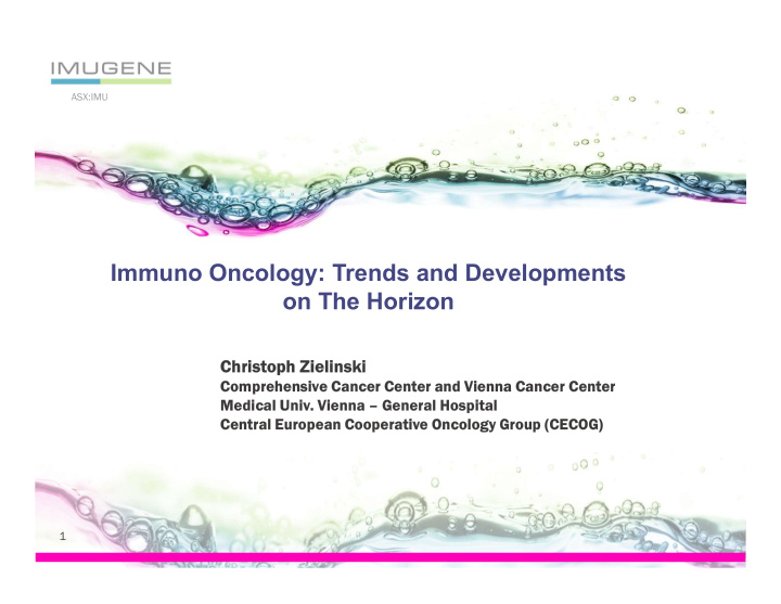 immuno oncology trends and developments on the horizon
