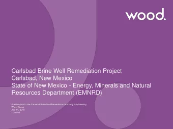 State of New Mexico - Energy, Minerals and Natural  Resources Department (EMNRD)  Presentation to