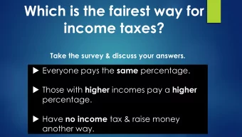income taxes?  Take the survey &amp; discuss your answers.  Everyone pays the same percentage.