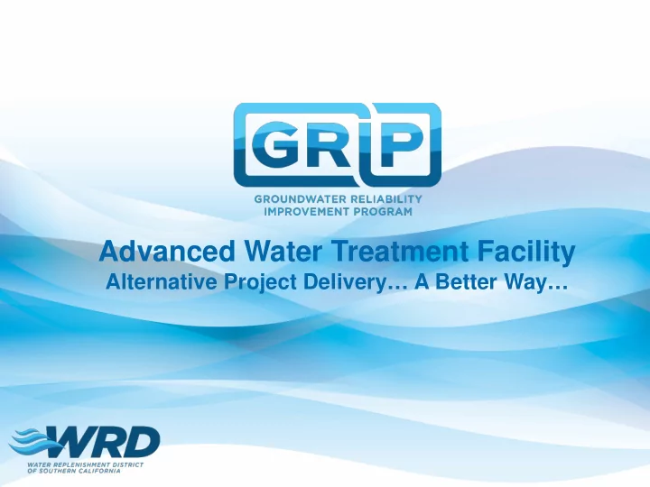 advanced water treatment facility