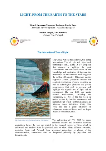 LIGHT, FROM THE EARTH TO THE STARS  Ricard Guerrero, Mercedes Berlanga, Rubn Duro Barcelona