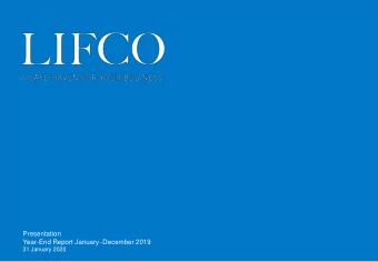 Presentation Year-End Report January  December 2019  31 January 2020 THE GROUPS FINANCIAL