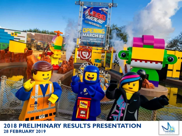 2018 preliminary results presentation