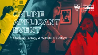 Studying Biology &amp; Wildlife at Salford  Dr Jamie Gundry  Teaching Fellow, Biology &amp;