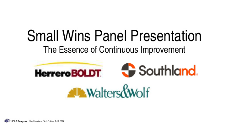 small wins panel presentation