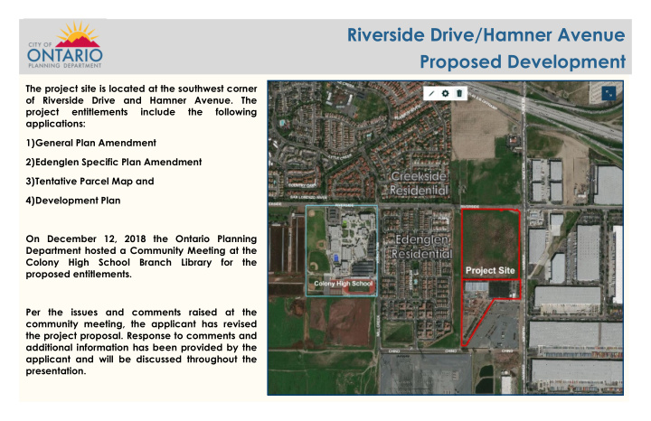 riverside drive hamner avenue proposed development
