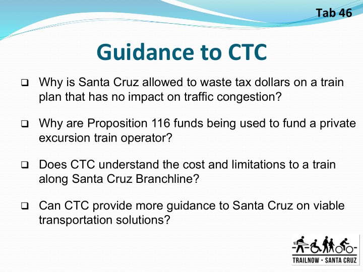 guidance to ctc guidance to ctc