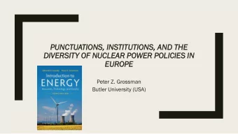 DIV  IVERSIT  ERSITY  Y OF  OF NU  NUCLEAR  LEAR POWER  ER POL  OLIC  ICIES  IES IN  IN  EU  EUROP