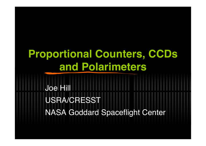 proportional counters ccds and polarimeters