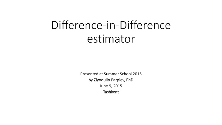 difference in difference estimator