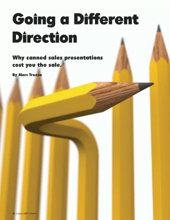 Why canned sales presentations  cost you the sale.  By Marc Trezza 20 I January 2007 Collector  n