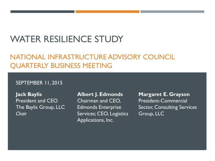 water resilience study