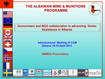 Assistance in Albania  Intersessional  Meeting of CCM  Geneva 16-19 April 2012  AMMCO Presentation