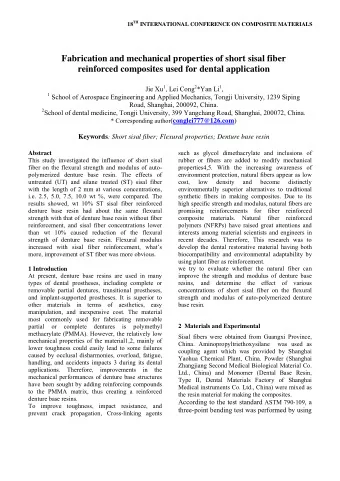 Fabrication and mechanical properties of short sisal fiber  reinforced composites used for dental