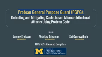 Protean General Purpose Guard (PGPG):  Detecting and Mitigating Cache-based Microarchitectural
