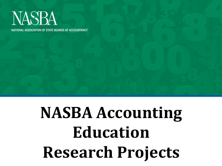 nasba accounting education research projects research