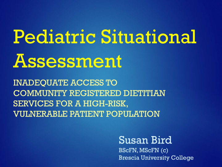pediatric situational assessment