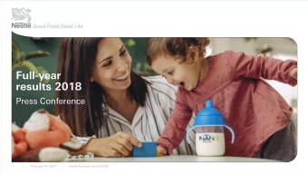 Full-year  results 2018  Press Conference  1  |        February 14, 2019        |       Nestl